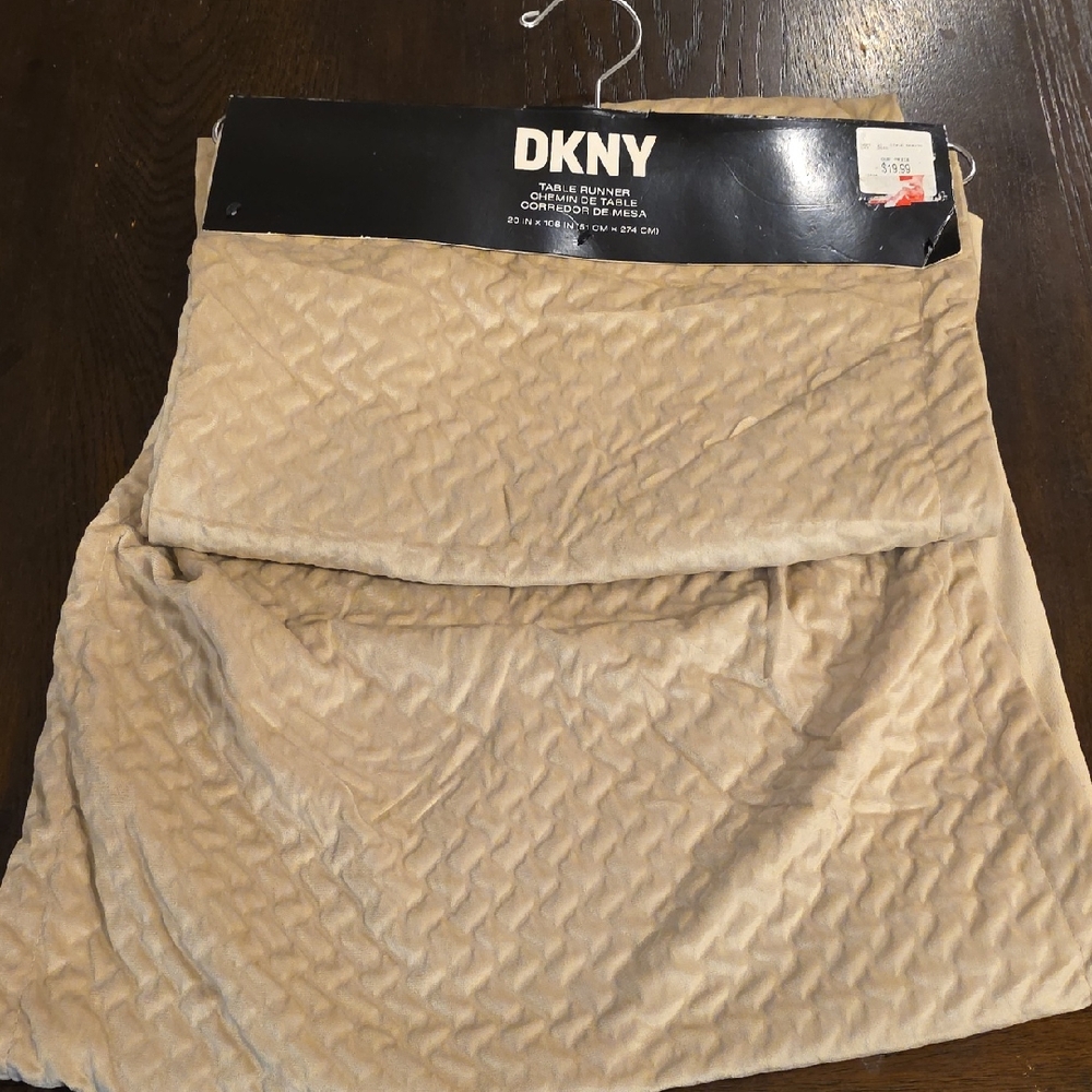DKNY Textured Tan Table Runner